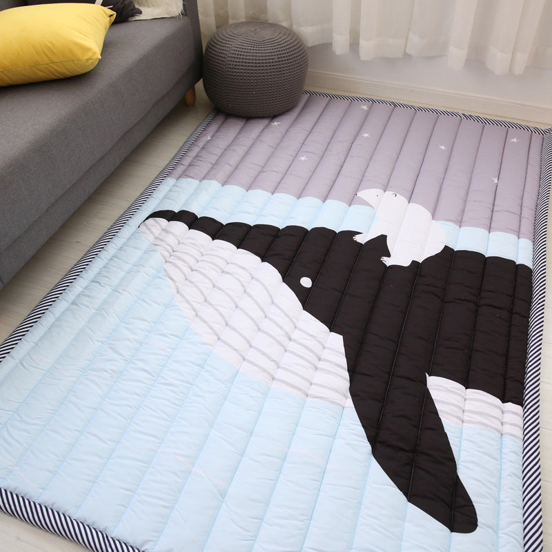 Multi-Color Comfort Rug Polyster Cartoon Animal Area Carpet Pet Friendly Easy Care Rug for Kids Bedroom Black-White 4'7" x 6'5" Clearhalo 'Area Rug' 'Rug' 2245964