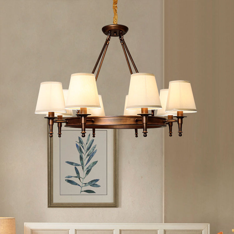 Bucket Shade Fabric Suspension Light Simplicity Living Room Chandelier Lighting Fixture Clearhalo 'Ceiling Lights' 'Chandeliers' Lighting' options 2246336