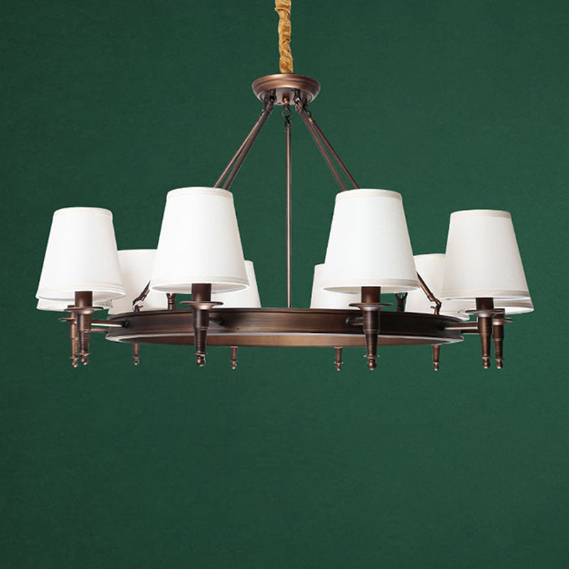 Bucket Shade Fabric Suspension Light Simplicity Living Room Chandelier Lighting Fixture Clearhalo 'Ceiling Lights' 'Chandeliers' Lighting' options 2246348