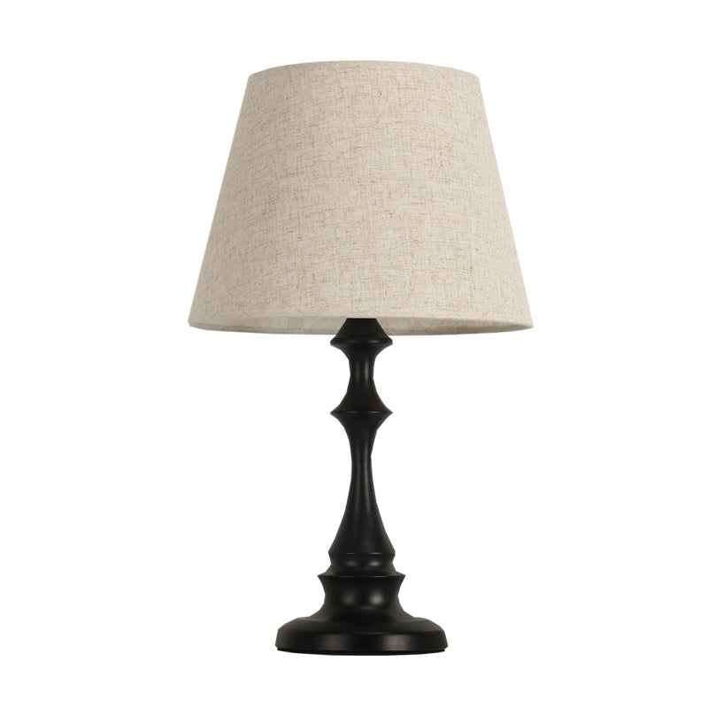 Baluster Iron Nightstand Lamp Minimalism 1-Light Bedside Table Light with Tapered Fabric Shade Clearhalo 'Lamps' 'Table Lamps' Lighting' 2246444