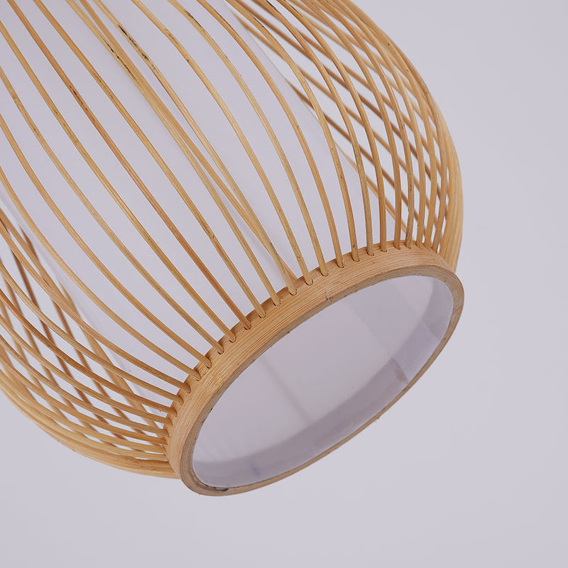 Bamboo Pear Ceiling Lighting Asian Style 1 Bulb Wood Hanging Light for Restaurant Clearhalo 'Ceiling Lights' 'Lighting' 'Pendant Lights' 2246515_23de4bf2-7da0-41a4-a844-40bcd3629c06