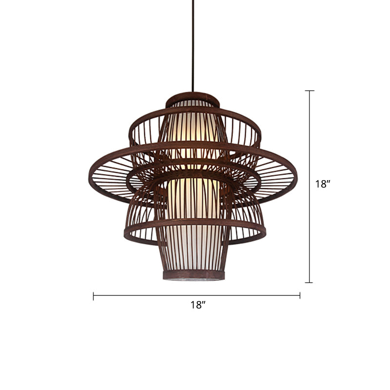 Weaving Restaurant Ceiling Light Bamboo Single Modern Hanging Pendant Light in Coffee Coffee E Clearhalo 'Ceiling Lights' 'Pendant Lights' 'Pendants' Lighting' 2246698_4e03f3ba-258c-44cd-ad96-7a025542d75d