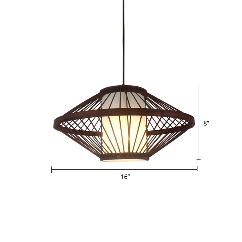 Weaving Restaurant Ceiling Light Bamboo Single Modern Hanging Pendant Light in Coffee Coffee H Clearhalo 'Ceiling Lights' 'Pendant Lights' 'Pendants' Lighting' 2246707_f6747d9b-2795-496d-ba45-abd81960746a