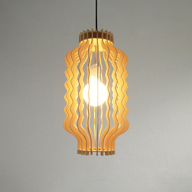Simplicity Shaded Suspension Lighting Wood 1-Light Restaurant Pendant Light Fixture Clearhalo 'Ceiling Lights' 'Pendant Lights' 'Pendants' Lighting' 2246738