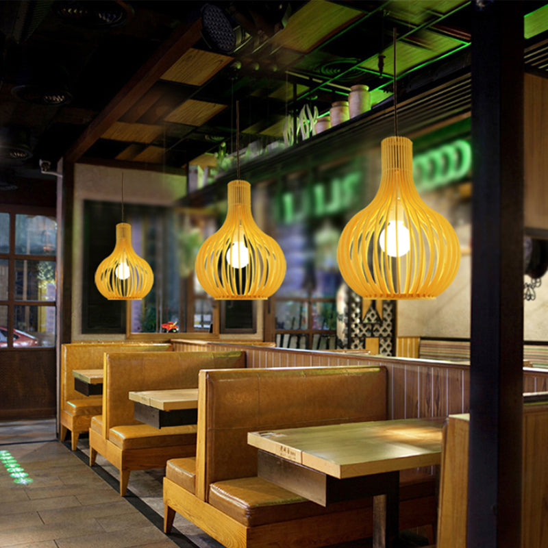 Simplicity Shaded Suspension Lighting Wood 1-Light Restaurant Pendant Light Fixture Clearhalo 'Ceiling Lights' 'Pendant Lights' 'Pendants' Lighting' 2246750