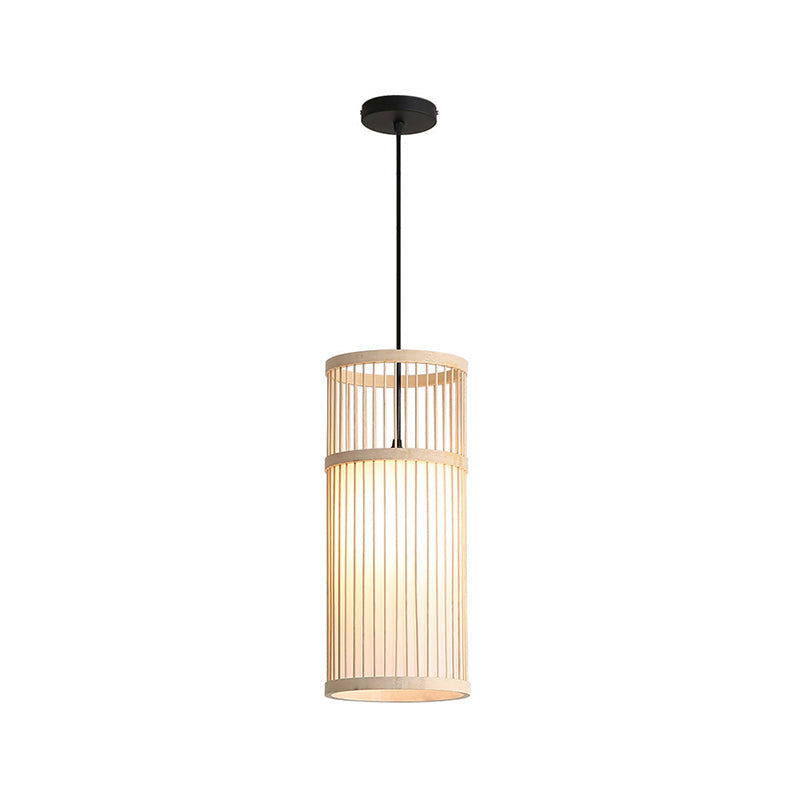 Cylinder Restaurant Suspension Lighting Bamboo 1������Head Minimalist Pendant Ceiling Light Clearhalo 'Ceiling Lights' 'Pendant Lights' 'Pendants' Lighting' 2246769