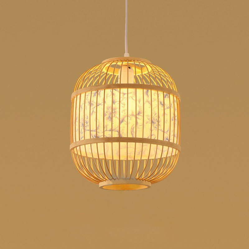 Handmade Restaurant Ceiling Light Bamboo Single Modern Style Hanging Pendant Light in Wood Wood P Clearhalo 'Ceiling Lights' 'Pendant Lights' 'Pendants' Lighting' 2246971_63c03e17-a7eb-4dd2-94b4-728f8f3001eb
