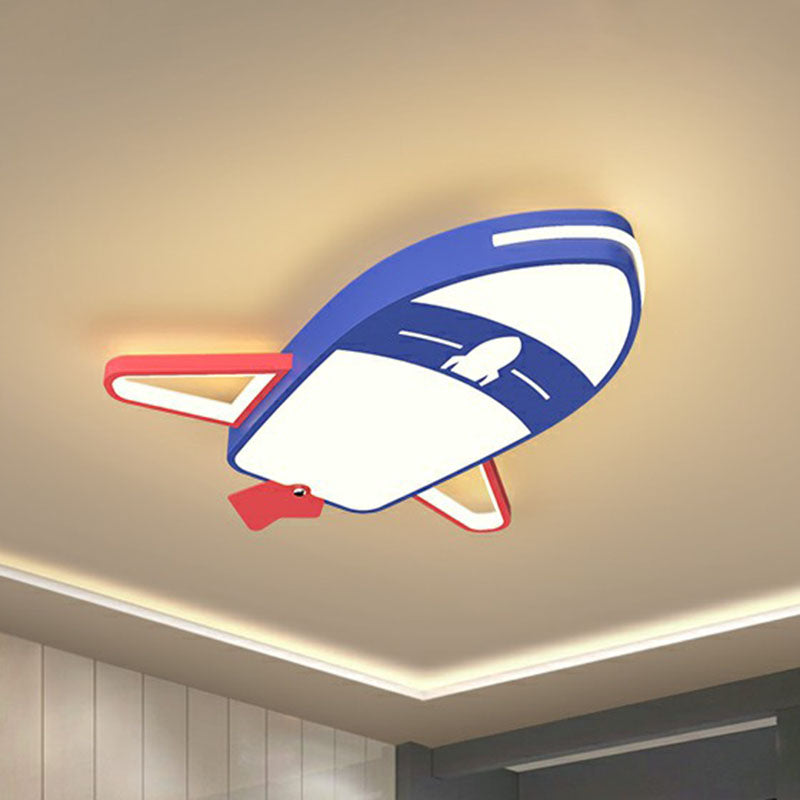Childrens Plane LED Flush Mount Acrylic Nursery Flushmount Ceiling Lighting in Blue Clearhalo 'Ceiling Lights' 'Close To Ceiling Lights' 'Close to ceiling' 'Flush mount' Lighting' 2247194