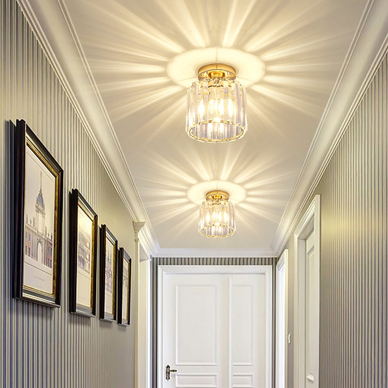 Geometric Flush Ceiling Light Contemporary Crystal Prism LED Flush Mount Lighting Fixture Clearhalo 'Ceiling Lights' 'Close To Ceiling Lights' 'Close to ceiling' 'Flush mount' Lighting' 2247442