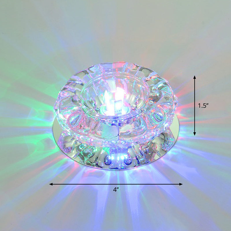 Floral Crystal Flush Mount Lighting Minimalist Clear LED Flush Mount Fixture for Hallway Clear Multi Color Clearhalo 'Ceiling Lights' 'Close To Ceiling Lights' 'Close to ceiling' 'Flush mount' Lighting' 2247482