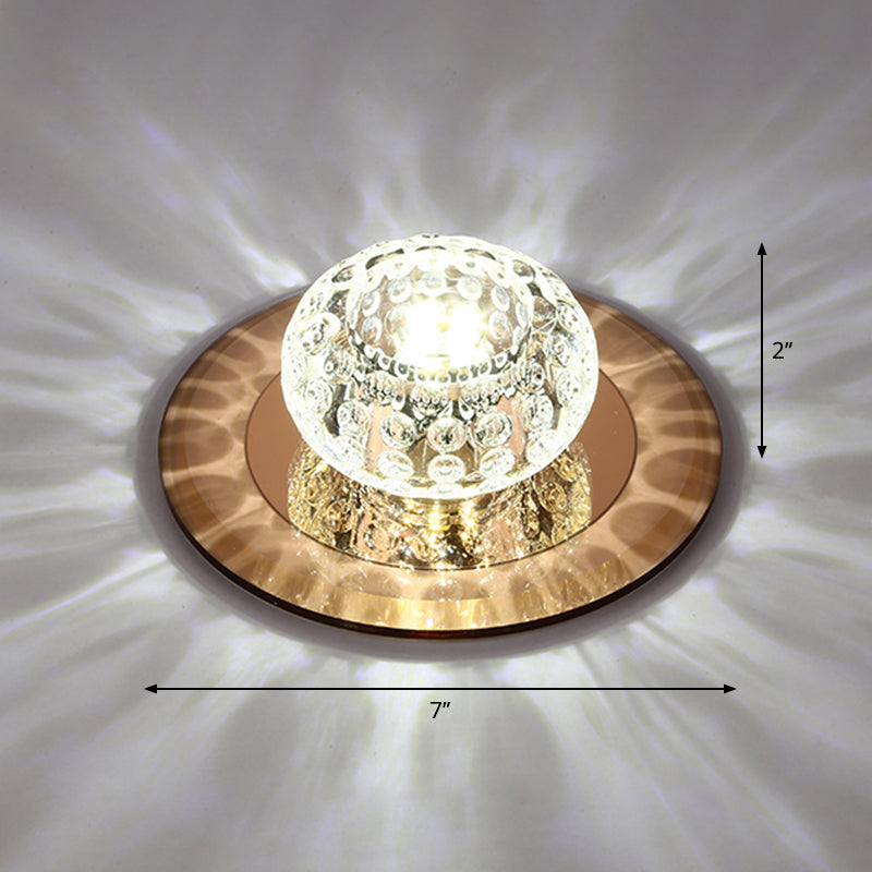 Modern Style Doughnut Shape LED Flush Mount Crystal Corridor Flushmount Ceiling Lighting Tan White Clearhalo 'Ceiling Lights' 'Close To Ceiling Lights' 'Close to ceiling' 'Flush mount' Lighting' 2247530