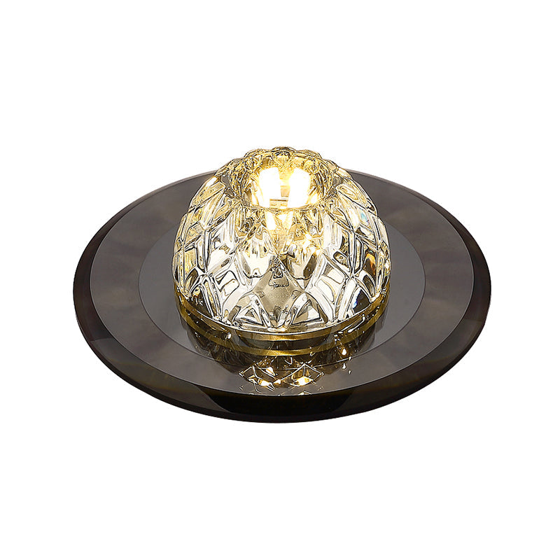 Contemporary Bowl Shade LED Flush Mount Crystal Entryway Flushmount Ceiling Lighting Clearhalo 'Ceiling Lights' 'Close To Ceiling Lights' 'Close to ceiling' 'Flush mount' Lighting' 2247568