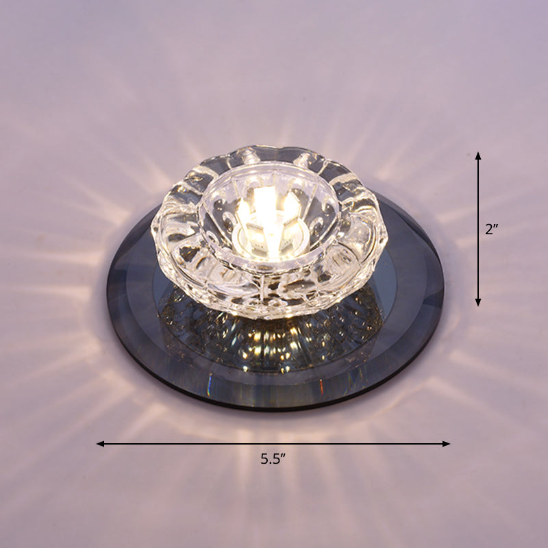 Floral Flush Ceiling Light Contemporary Crystal Entryway LED Flush Mount Lighting Fixture Black Warm Clearhalo 'Ceiling Lights' 'Close To Ceiling Lights' 'Close to ceiling' 'Flush mount' Lighting' 2247581