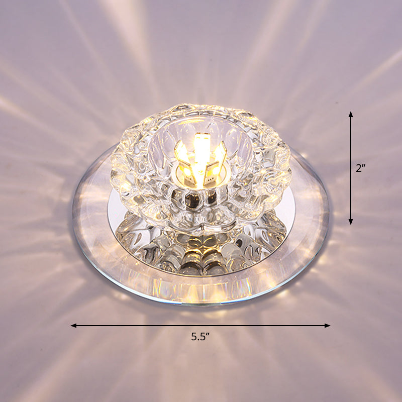 Flower Corridor LED Flush Mount Light Crystal Simplicity Flush Mount Ceiling Light Clear Warm Clearhalo 'Ceiling Lights' 'Close To Ceiling Lights' 'Close to ceiling' 'Flush mount' Lighting' 2247584