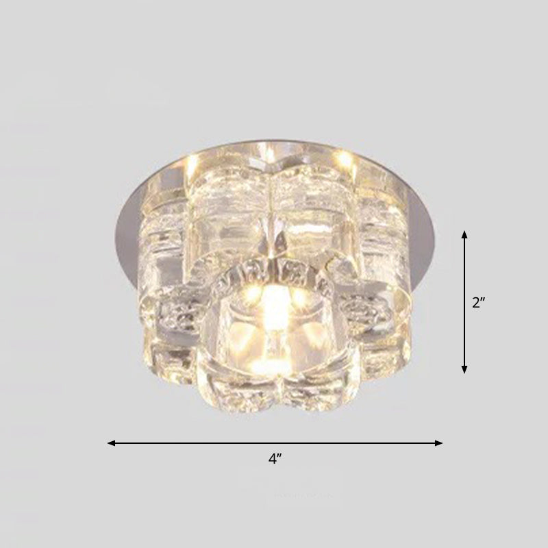 Blossom Crystal Flush Ceiling Light Contemporary Clear LED Flush Mount Lighting Fixture Clearhalo 'Ceiling Lights' 'Close To Ceiling Lights' 'Close to ceiling' 'Flush mount' Lighting' 2247656