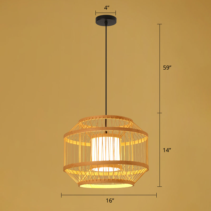 Asian Style Handmade Ceiling Light Bamboo 1��Bulb Restaurant Hanging Light Fixture in Wood Wood D Clearhalo 'Ceiling Lights' 'Pendant Lights' 'Pendants' Lighting' 2247886_a0010905-21fa-4b4b-a4de-91e13722dee8