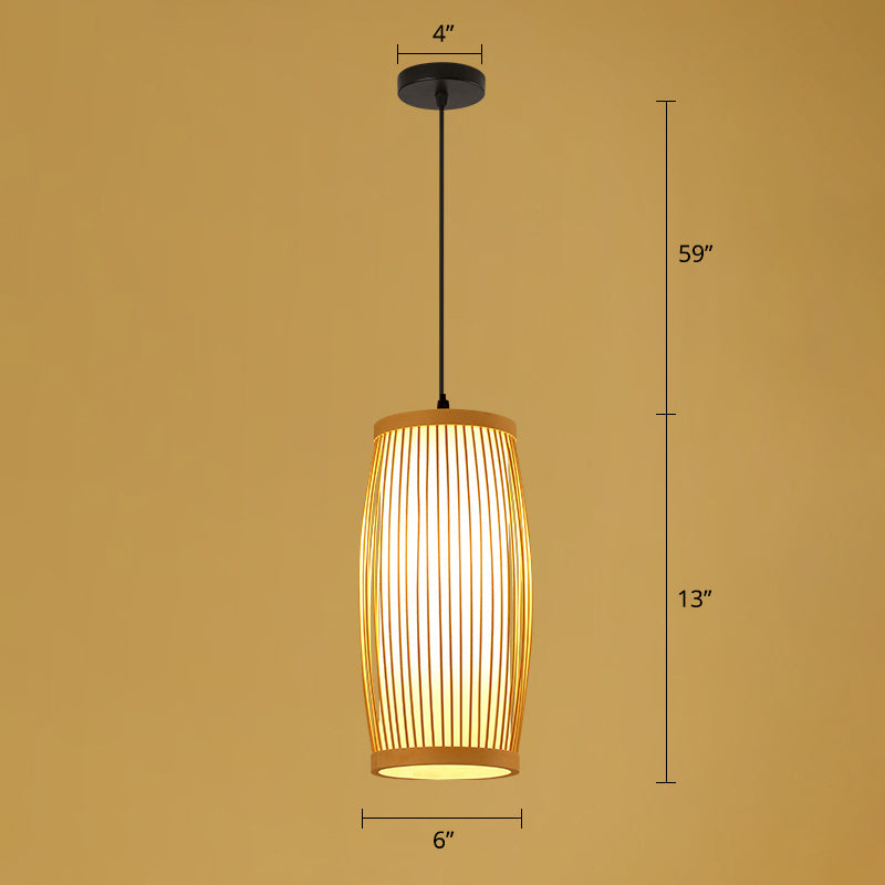 Asian Style Handmade Ceiling Light Bamboo 1��Bulb Restaurant Hanging Light Fixture in Wood Wood C Clearhalo 'Ceiling Lights' 'Pendant Lights' 'Pendants' Lighting' 2247889_ff095714-2a62-4c86-9552-e577d226f818