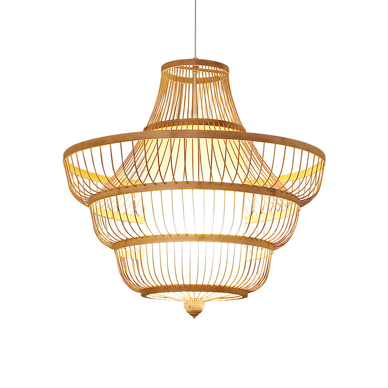 Bamboo Hot Pot-Shaped Pendant Light Contemporary Single-Bulb Suspension Light Fixture Clearhalo 'Ceiling Lights' 'Pendant Lights' 'Pendants' Lighting' 2247911