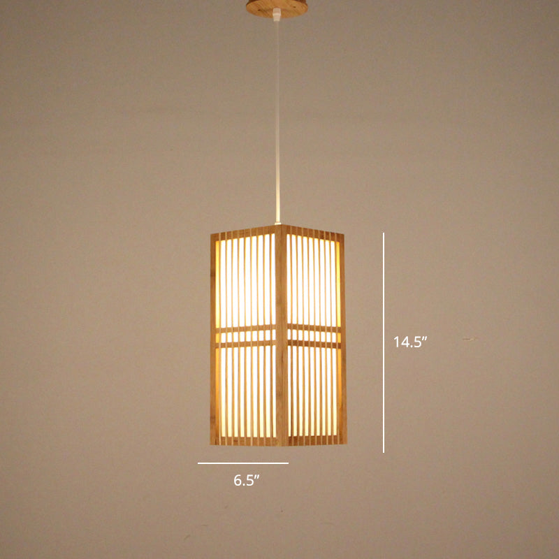 Minimalist Handcrafted Suspension Lighting Bamboo 1������Head Tea Room Pendant Ceiling Light in Wood Clearhalo 'Ceiling Lights' 'Pendant Lights' 'Pendants' Lighting' 2247977
