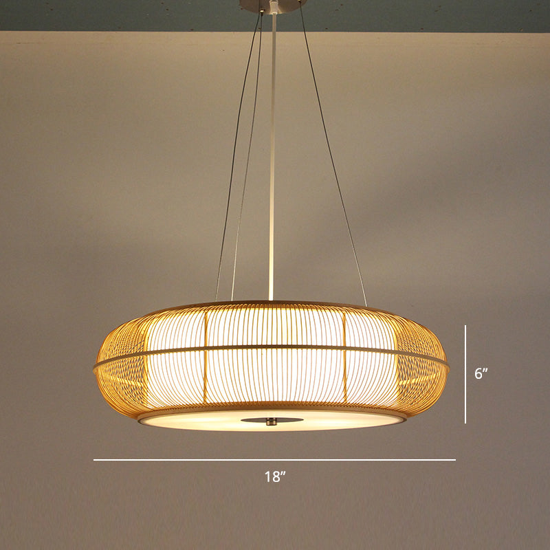 Minimalist Handcrafted Suspension Lighting Bamboo 1������Head Tea Room Pendant Ceiling Light in Wood Clearhalo 'Ceiling Lights' 'Pendant Lights' 'Pendants' Lighting' 2247979