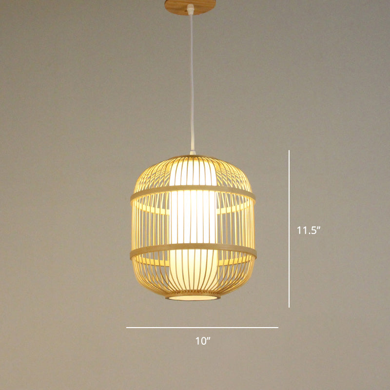 Minimalist Handcrafted Suspension Lighting Bamboo 1������Head Tea Room Pendant Ceiling Light in Wood Wood I Clearhalo 'Ceiling Lights' 'Pendant Lights' 'Pendants' Lighting' 2247982_38bf0bdf-d7c6-4312-8b83-4845fed0b781