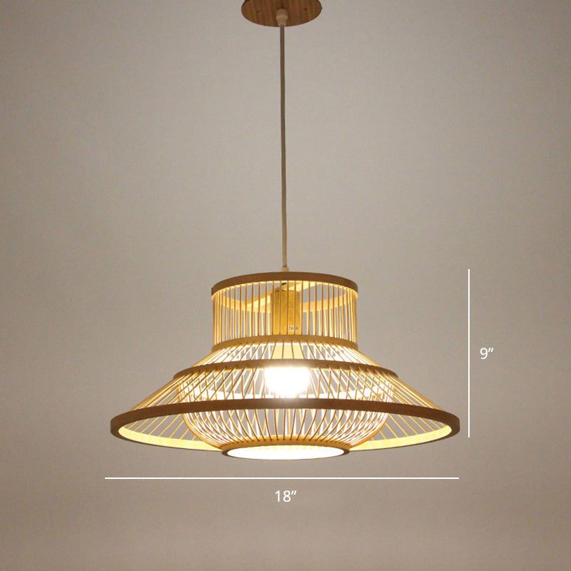Minimalist Handcrafted Suspension Lighting Bamboo 1������Head Tea Room Pendant Ceiling Light in Wood Wood O Clearhalo 'Ceiling Lights' 'Pendant Lights' 'Pendants' Lighting' 2247983_25824ad5-1ae2-45ce-8428-52fb3676543a