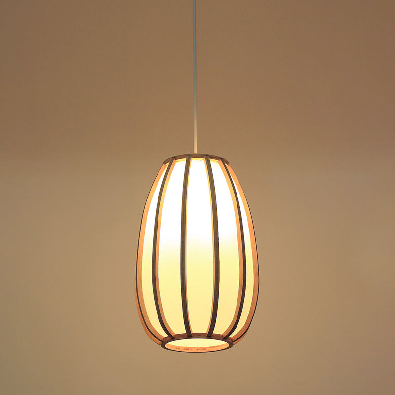 Handwoven Ceiling Light Modern Bamboo Single Restaurant Hanging Pendant Light in Wood Clearhalo 'Ceiling Lights' 'Pendant Lights' 'Pendants' Lighting' 2248003