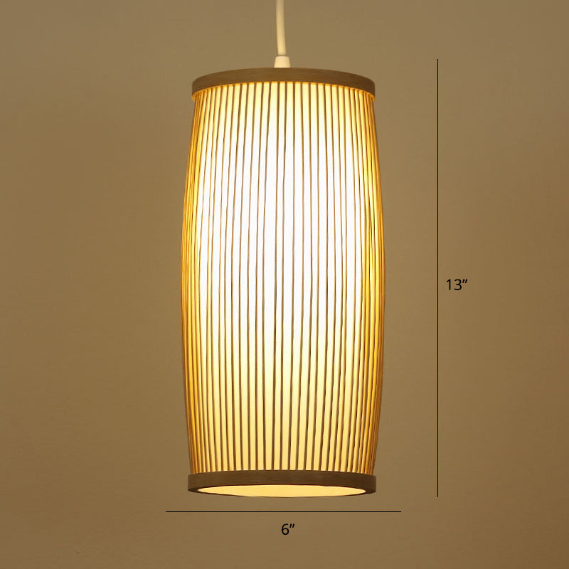 Handwoven Ceiling Light Modern Bamboo Single Restaurant Hanging Pendant Light in Wood Clearhalo 'Ceiling Lights' 'Pendant Lights' 'Pendants' Lighting' 2248004