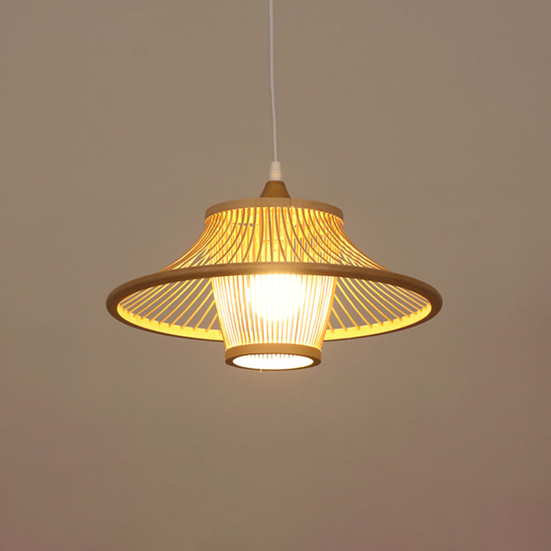 Handwoven Ceiling Light Modern Bamboo Single Restaurant Hanging Pendant Light in Wood Wood Q Clearhalo 'Ceiling Lights' 'Pendant Lights' 'Pendants' Lighting' 2248014_9b84ea01-2e50-4f05-943a-897bcb574b76