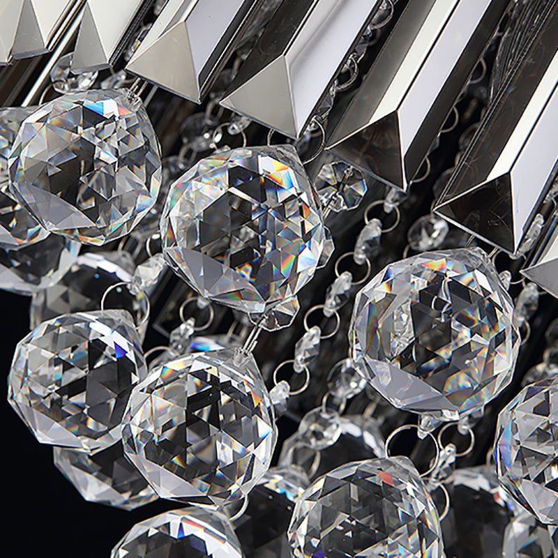 10"/12"/16" W Black Cylindrical Corridor Ceiling Flush Light Minimal 2/4/7 Lights Crystal Flushmount Lighting Clearhalo 'Ceiling Lights' 'Close To Ceiling Lights' 'Close to ceiling' 'Flush mount' Lighting' 224804
