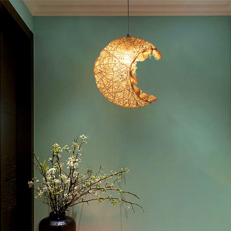 Rattan Shaded Ceiling Light Asian Style 1 Bulb Wood Hanging Lighting Fixture for Restaurant Clearhalo 'Ceiling Lights' 'Lighting' 'Pendant Lights' 2248053_92faf084-9a68-4167-b971-1815c43a9bff