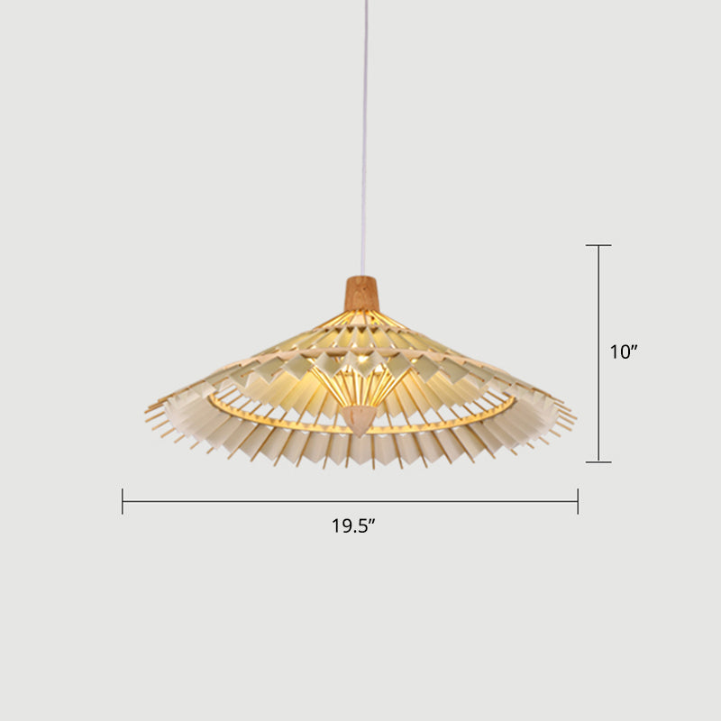 Bamboo Umbrella Ceiling Light Modern Single Hanging Pendant Lighting for Restaurant Clearhalo 'Ceiling Lights' 'Pendant Lights' 'Pendants' Lighting' 2248108