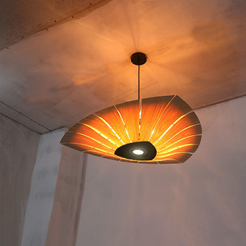 Triangular Suspension Light South-east Asia Wood Restaurant Chandelier Lighting Fixture 4 19.5" Clearhalo 'Ceiling Lights' 'Chandeliers' Lighting' options 2248528_726c6379-1ef2-48d1-97a1-7be4541ddef5