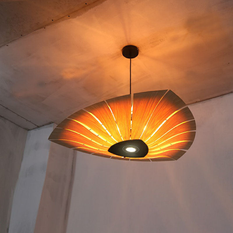Triangular Suspension Light South-east Asia Wood Restaurant Chandelier Lighting Fixture Clearhalo 'Ceiling Lights' 'Chandeliers' Lighting' options 2248530