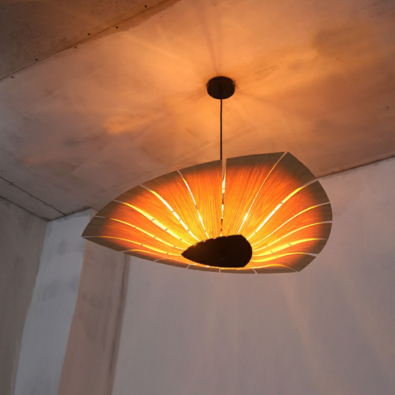 Triangular Suspension Light South-east Asia Wood Restaurant Chandelier Lighting Fixture 3 23.5" Clearhalo 'Ceiling Lights' 'Chandeliers' Lighting' options 2248534_9a17d8c2-f8af-4414-be9c-a1b69ac5f2b6