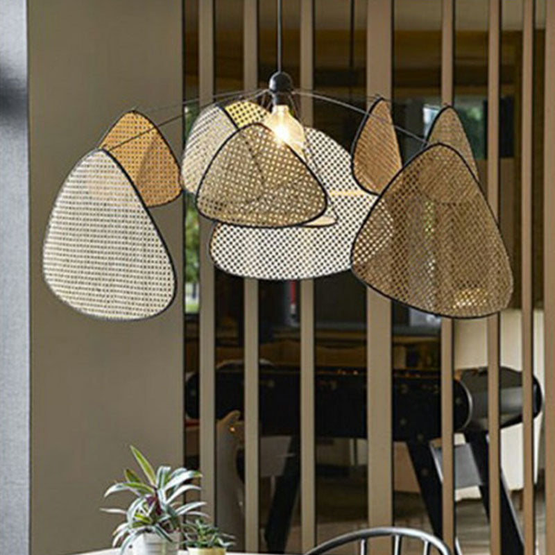 Chinese Handmade Suspension Lighting Rattan 1 Head Living Room Pendant Ceiling Light in Wood Clearhalo 'Ceiling Lights' 'Lighting' 'Pendant Lights' 2248547_38ea3acf-7bce-449f-9a07-5d80765811f0