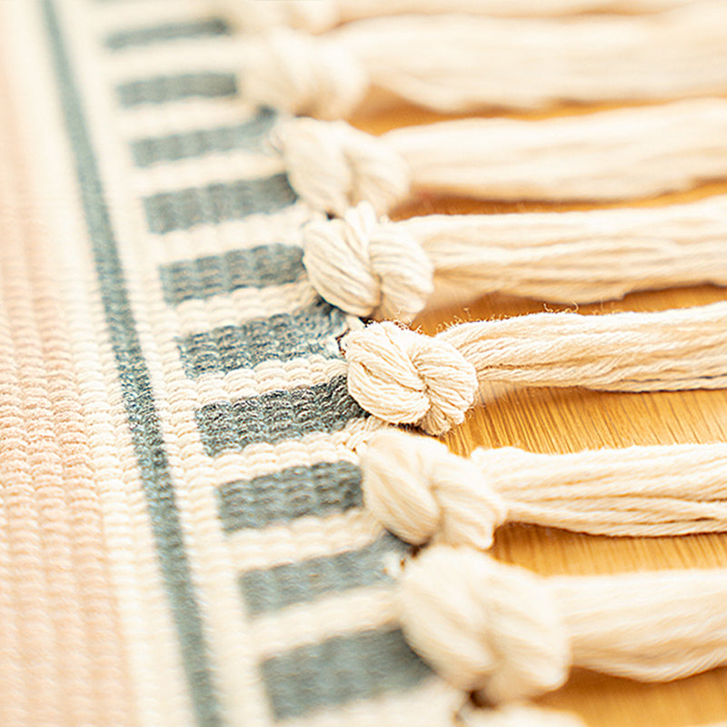 Classic Living Room Rug Multi Colored Geometric Print Carpet Washable Braided Area Rug with Tassel Clearhalo 'Area Rug' 'Rugs' 'Southwestern' Rug' 2250095