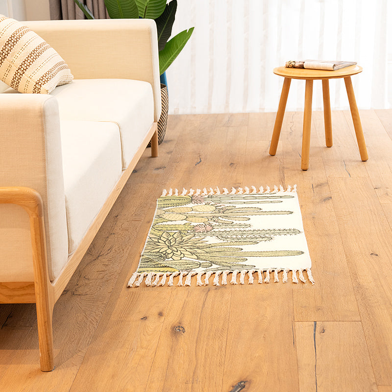 Multicolor Nordic Rug Cotton Blend Geometric Printed Carpet Stain-Resistant Washable Indoor Rug with Tassel for Room Clearhalo 'Area Rug' 'Rugs' 'Southwestern' Rug' 2250114