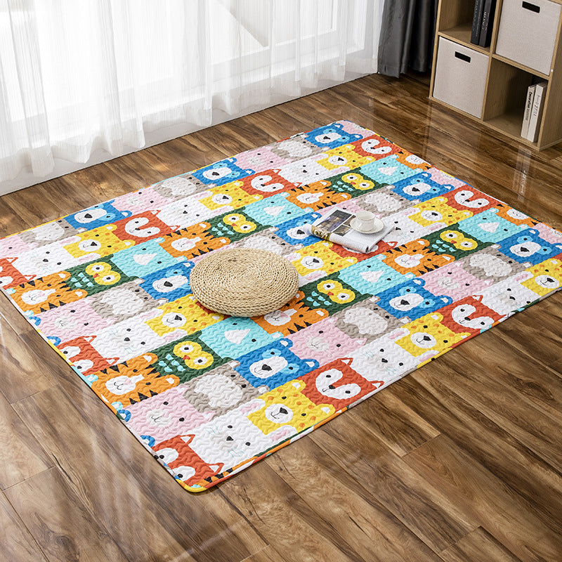 Comfort Childrens Room Rug Multi-Color Cartoon Rug Cotton Blend Pet Friendly Easy Care Carpet Yellow Clearhalo 'Area Rug' 'Rug' 2250143
