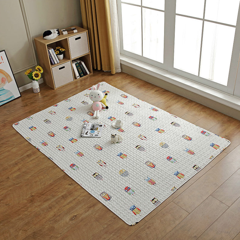Cute Cartoon Print Rug Multi Colored Cotton Area Carpet Pet Friendly Machine Washable Rug for Kids Room Grey Clearhalo 'Area Rug' 'Rug' 2250165