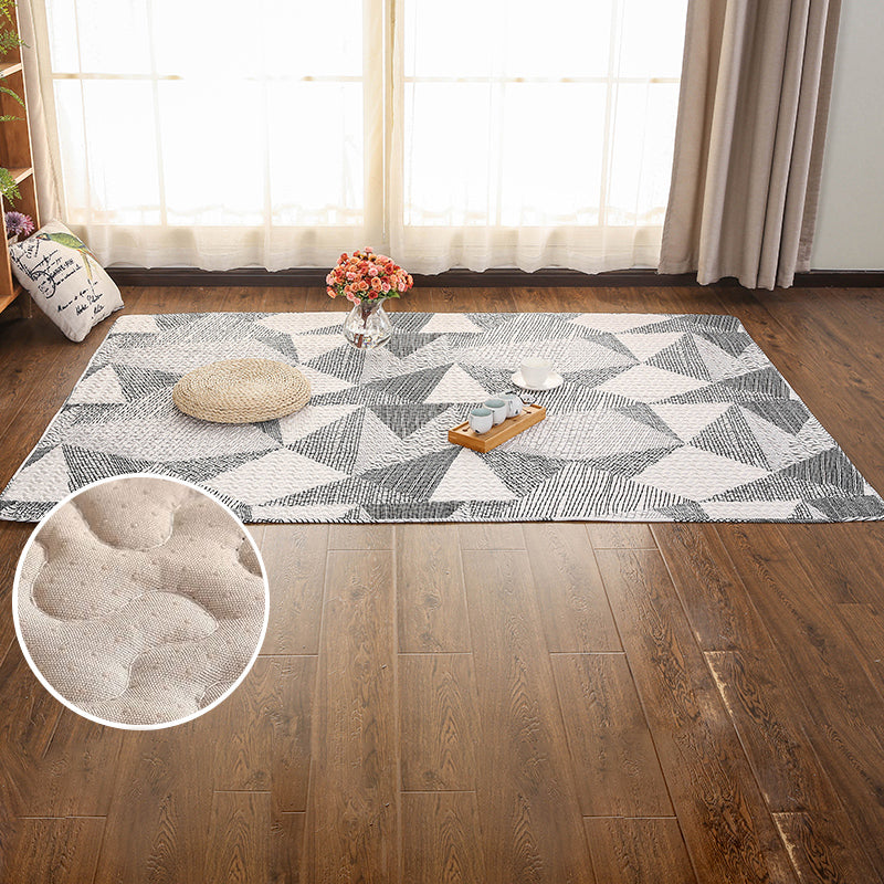 Cute Geometric Rug Multi Color Trendy Carpet Cotton Easy Care Pet Friendly Washable Indoor Rug for Room Gray-White Clearhalo 'Area Rug' 'Rug' 2250198