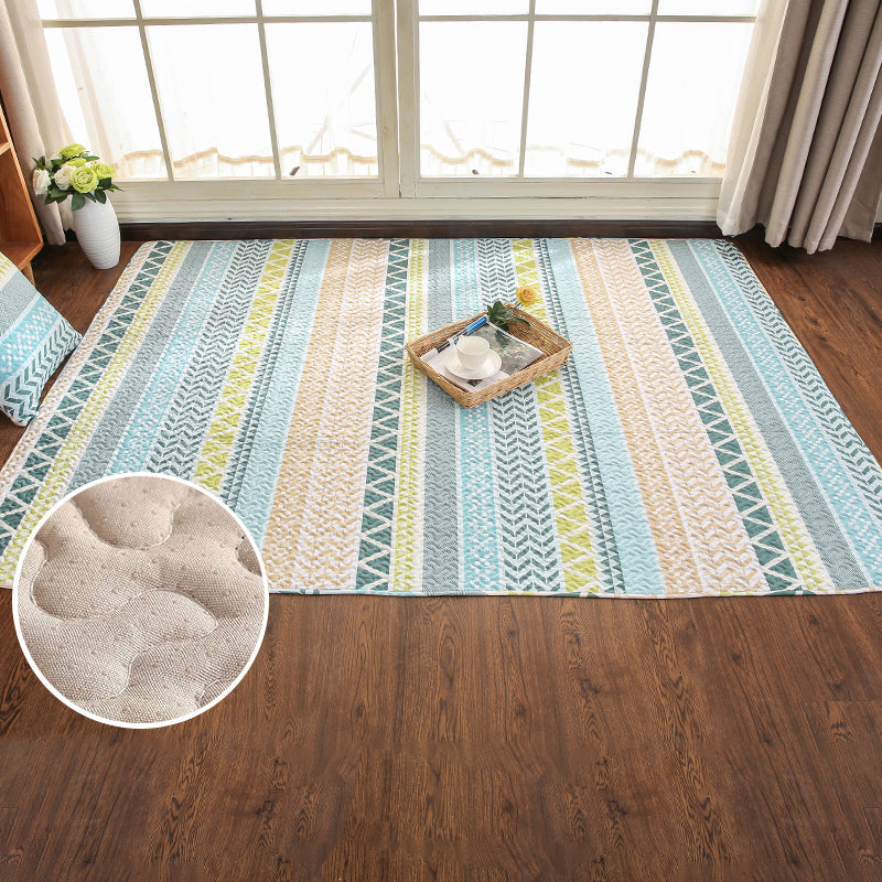Cute Geometric Rug Multi Color Trendy Carpet Cotton Easy Care Pet Friendly Washable Indoor Rug for Room Blue Clearhalo 'Area Rug' 'Rug' 2250200