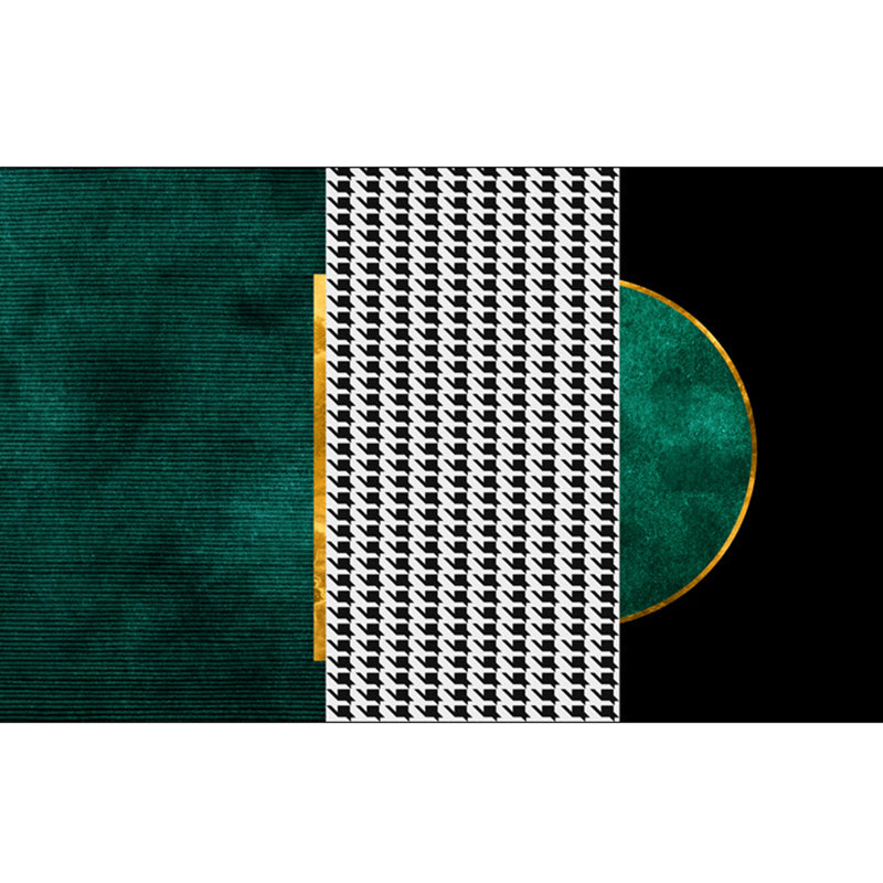 Luxury Living Room Rug Multi-Colored Geometric Print Area Carpet Polyster Non-Slip Machine Washable Rug Dark Army Green Clearhalo 'Area Rug' 'Rug' 2250246