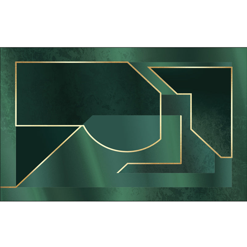 Luxury Living Room Rug Multi-Colored Geometric Print Area Carpet Polyster Non-Slip Machine Washable Rug Blackish Green Clearhalo 'Area Rug' 'Rug' 2250254