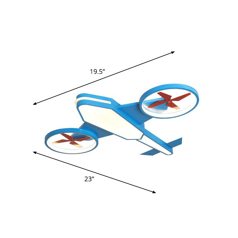 Acrylic Plane Flush Ceiling Light Cartoon LED Flush Mount Lighting Fixture in Warm Light Blue 23" Warm Clearhalo 'Ceiling Lights' 'Close To Ceiling Lights' 'Close to ceiling' 'Flush mount' Lighting' 2252957