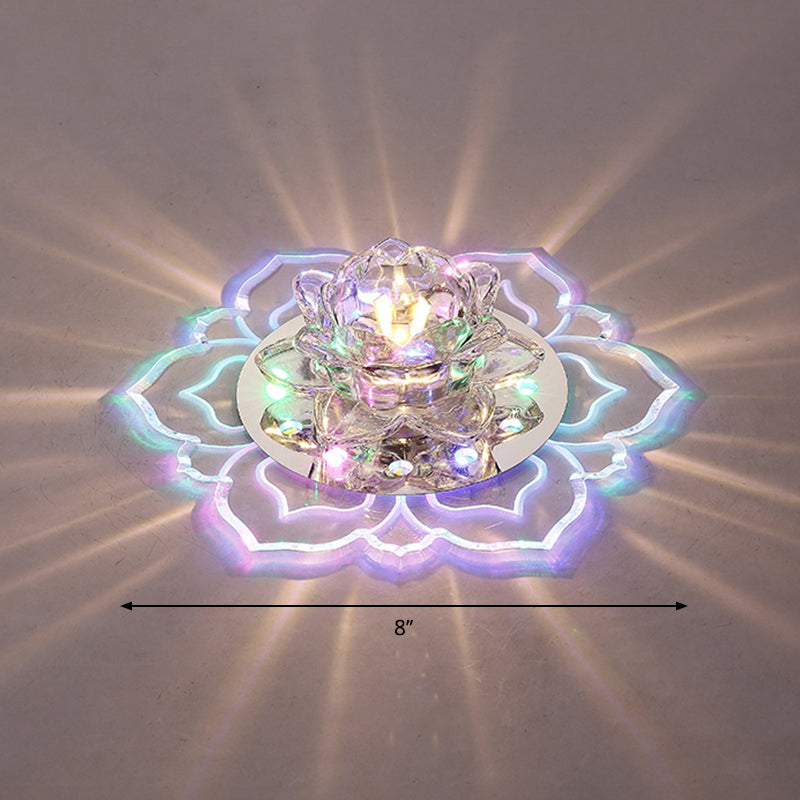 Clear Blossom LED Flush Mount Modern Crystal Flushmount Ceiling Light for Hallway Clear Multi Color Clearhalo 'Ceiling Lights' 'Close To Ceiling Lights' 'Close to ceiling' 'Flush mount' Lighting' 2253474