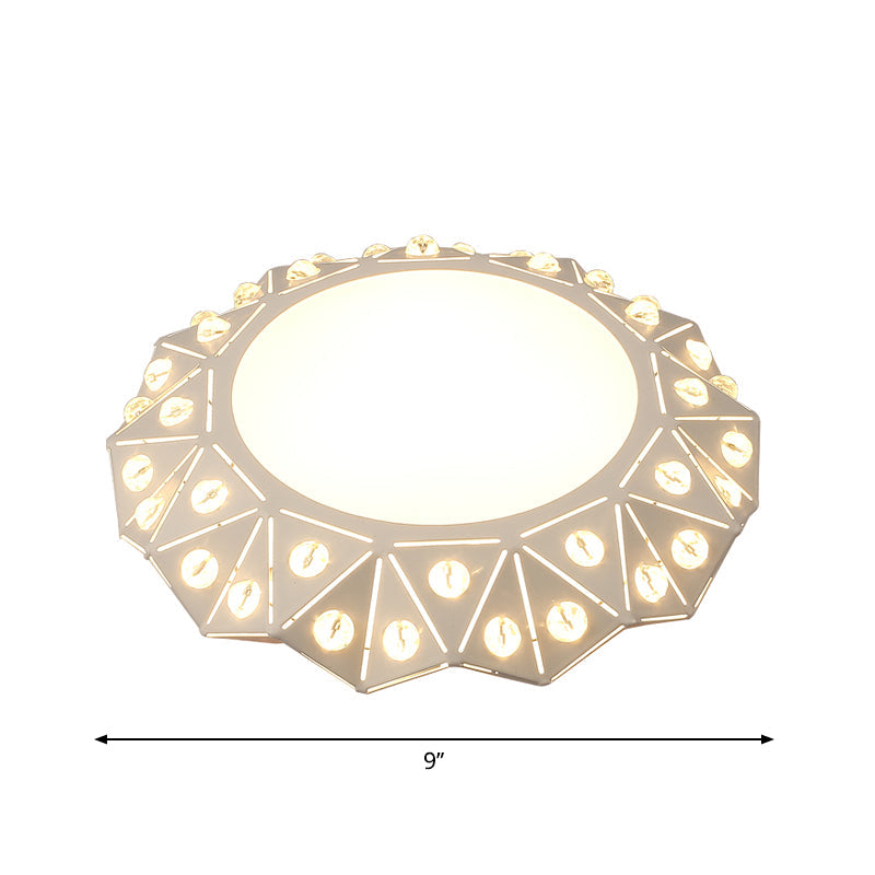 Circular Foyer Flush Light Acrylic Modern Style LED Flush Ceiling Light Fixture in White Clearhalo 'Ceiling Lights' 'Close To Ceiling Lights' 'Close to ceiling' 'Flush mount' Lighting' 2253502