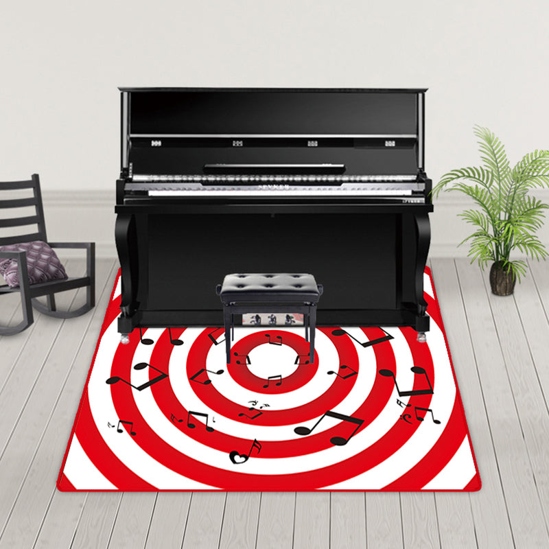 Novelty Home Decoration Rug Multi Color Music Print Area Rug Synthetics Non-Slip Machine Washable Carpet Red Clearhalo 'Area Rug' 'Rug' 2253679