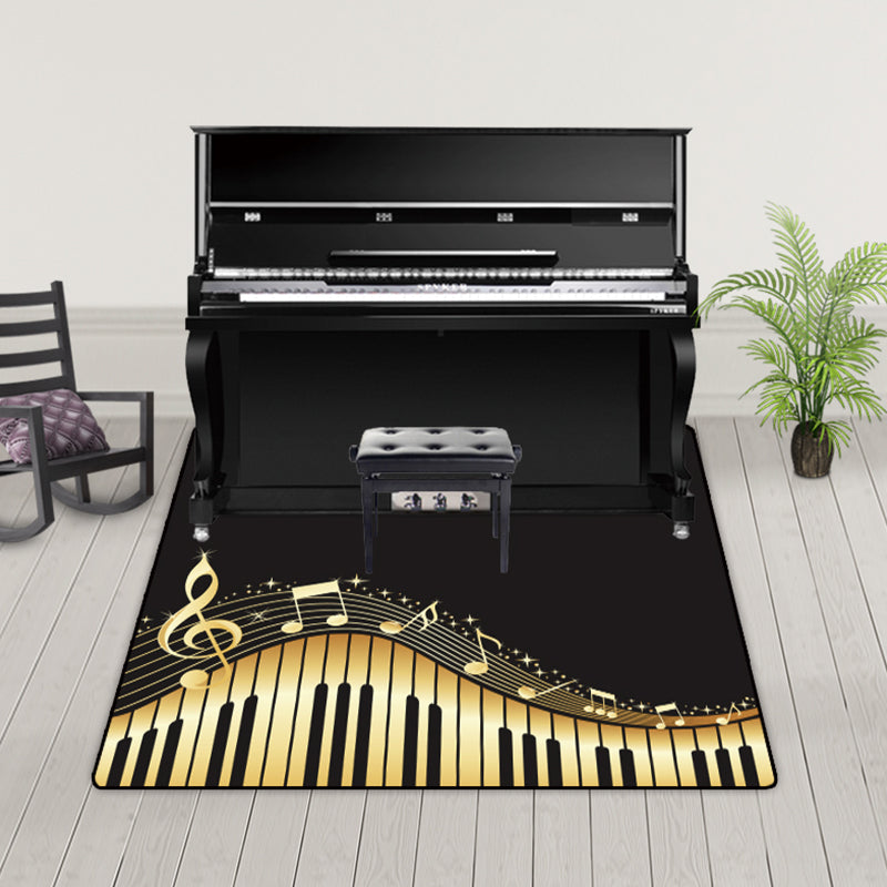 Novelty Home Decoration Rug Multi Color Music Print Area Rug Synthetics Non-Slip Machine Washable Carpet Yellow Clearhalo 'Area Rug' 'Rug' 2253682