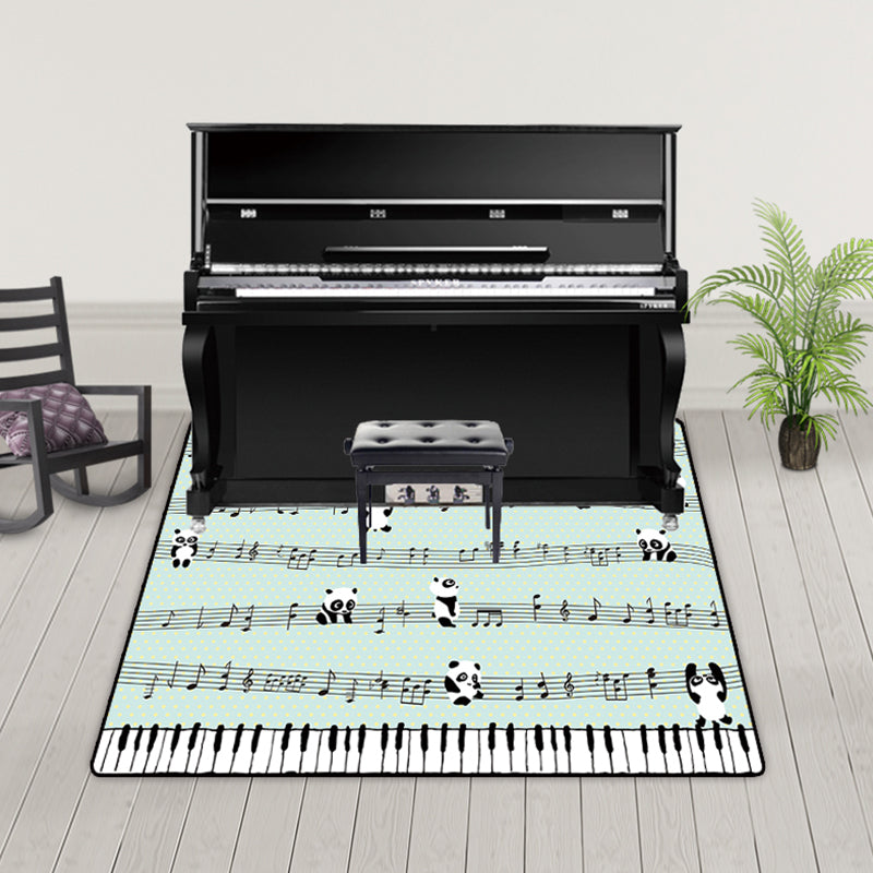 Novelty Home Decoration Rug Multi Color Music Print Area Rug Synthetics Non-Slip Machine Washable Carpet Green Clearhalo 'Area Rug' 'Rug' 2253683